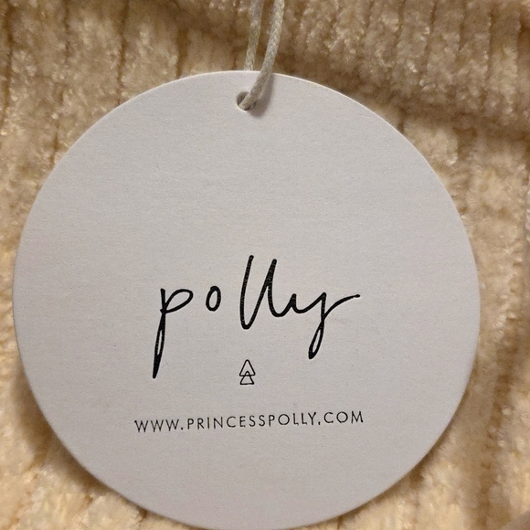 Princess Polly Sarah Pants Beige Ribbed Knit Joggers- Size Med/Large -NWT 👑 - Picture 4 of 6